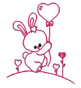 Bunny heart outline
