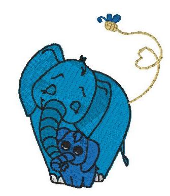 Elephants - mum & baby