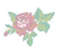 Rose head cross stitch