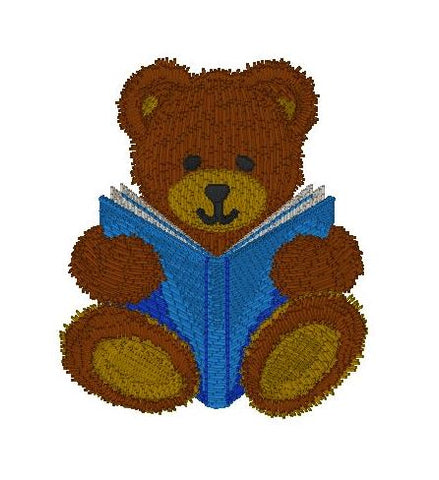 Teddy bear reading - brown